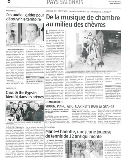 Accede a los artículos de prensa dedicados a la arpista e intérprete Camille Levecque