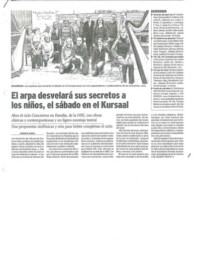 Accede a los artículos de prensa dedicados a la arpista e intérprete Camille Levecque