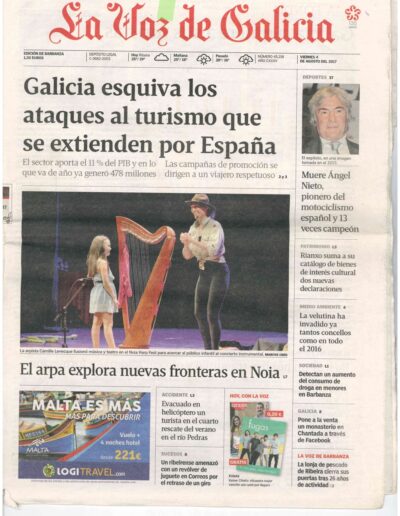 Accede a los artículos de prensa dedicados a la arpista e intérprete Camille Levecque